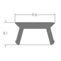 61-030-0 MODULAR SOLUTIONS PVC COVER PROFILE<br>SHALLOW, GRAY, 2M